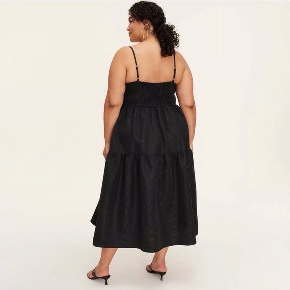 Kate Spade New York x Target NWT Black Asymmetrical Tiered Ruffle Midi Dress - Picture 2 of 7